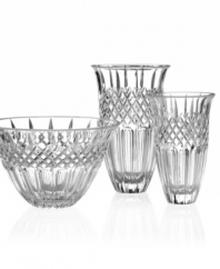 Narrow flutes and a diamond grid converge in pristine Waterford crystal, gracing the Shelton bowl with old-world resplendency. A beautiful host for fruit and flowers in your own home – or a memorable gift for someone you love. Not shown.
