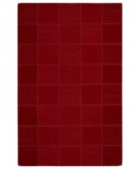 An a-tonal blocked design in rich red creates a warm & modern accent in the Westport area rug from Nourison. Hand-tufted in  India of pure wool for premium softness and durability.