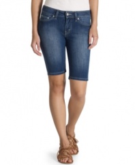Warm weather-ify your closet of trusty blues with a pair of slim fit bermuda shorts from Levi's!