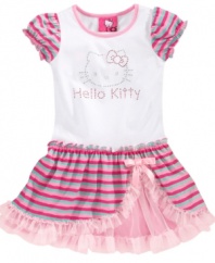 Embrace her girlie side in this fabulously frilly tutu dress from Hello Kitty.