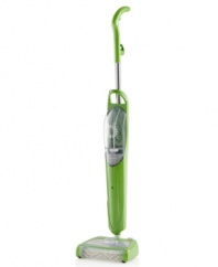 Cut corners in cleaning & still kiss dirt goodbye with 30 minutes of continuous steam and the versatile power of this steam mop. Great for sweeping and steaming, this 2-in-1 tool takes on hard surfaces, changing from sweeper to mop with the press of a button-just add water for chemical-free sanitizing! 1-year warranty.