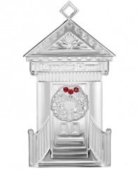 You can't beat home sweet home for the holidays and, with this pretty silver-plated ornament, you'll never forget it. Featuring sparkling red and white accents and the words, Bless this Home. From Waterford.