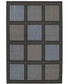 A handsome windowpane pattern in summit blue and black gives this Couristan rug classic appeal. With a flat weave construction woven of recyclable polypropylene, the indoor/outdoor rug is ultradurable and mildew resistant, making it the perfect choice for entryways, patios, mudrooms and beyond.
