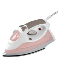 This Kalorik steam iron features a stainless steel soleplate that glides over fabric, wrestling away wrinkles with a steady stream of powerful steam. Stubborn wrinkles melt away with a burst-of-steam function, while vertical steaming helps you tackle draperies and upholstery with ease. One-year warranty. Model DA-31750.