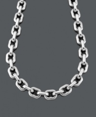 It's smooth sailing when you spring for structured style. Men's necklace features a nautical-inspired anchor link chain crafted in stainless steel. Approximate length: 24 inches.
