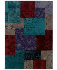 Melding traditional area rug patchwork designs with vibrant colorblocking, the Revamp area rug from Sphinx presents your space with luxurious softness and bold style. Created in the USA of ultra-tough, hard-twist polypropylene.