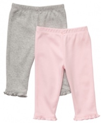 Basics get a frilly boost. Increase her girlie factor with a pair of these darling pants from this Carter's 2-pack.