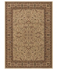 Traditional Persian motifs are recreated here in this intricately designed, ultra-soft Tolya area rug from Couristan. Cross-woven on Wilton looms, this high-quality construction offers deeper colors and subtle shading to achieve that old-world look.
