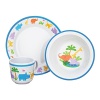 If your little explorer is fascinated with the wild creatures of the jungles and rainforests, then they will love the Jungle Parade 3-Piece Dinner Set including a dinner plate, bowl and mug adorned with animals on parade.