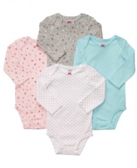 Basics don't need to be boring. Keep her outfits feeling fun with any of these bodysuits from this Carter's 4-pack.