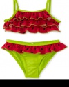 Pink Platinum Baby-Girls Infant Watermelon 2 Piece Swimsuit, Red, 18 Months