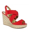 Elevate your look with Style&co.'s Rozz wedge sandals. The ruched, criss-cross straps and the 4 espadrille heels create the height of style!