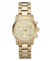 Gold-finished brushed and polished steel make a subtly sexy statement on this feminine watch by Michael Kors.