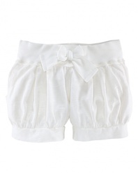 Relaxed-fitting bubble short in soft cotton jersey with a wide drawstring waistband and cuffed hem.