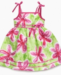 She'll have everyone wrapped around her finger in this sweet, ribbon-accented sundress from Blueberi Boulevard.