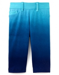 Flowers By Zoe Girls' Blue Ombre Pocket Capri Pants - Sizes S-XL