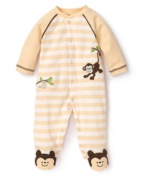 Little Me Infant Boys' Monkey Footie - Sizes 3-9 Months