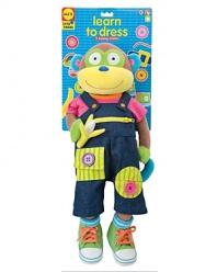 This little monkey is going to teach your child how to dress from head to toe! A 22 plush doll with 11 dressing activities that help develop fine motor skills.
