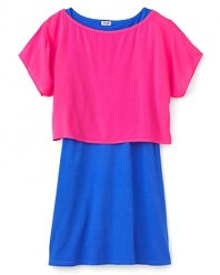 Add some pop to her closet with this brightly hued, ready-to-go dress that's always fun to wear.