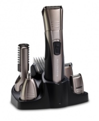 Take charge of trimming, shaving and grooming! A wide trimmer with titanium-infused stainless steel blades puts detailed styling, incredible versatility and an all-over close shave right into your hands for silky, smooth, ready-to-touched skin. 2-year limited warranty. Model PG520B.