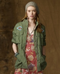 Timeless urban appeal is blended with the rugged outdoors in Denim & Supply Ralph Lauren's vintage chino field jacket with an interior hood, oversized utility pockets and artisan beading.