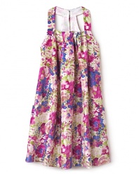 Blush by US Angels Girls' Floral Printed Shantung Dress - Sizes 7-14