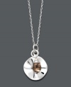 A subtle look that can be worn countless ways. This sweet, sterling silver pendant by Studio Silver features a shiny disc and a teardrop-shaped smokey quartz accent. Approximate length: 16 inches. Approximate drops:  1 inch and 3/4 inch.