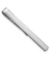 The perfect personal gift. This sterling silver men's tie bar features an engraved design and sleek silhouette. Approximate length: 2-1/8 inches. Approximate width: 1/4 inch.