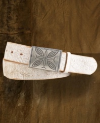 Finished with an ornate antiqued metal buckle, our impossibly chic belt channels romantic vintage inspiration in subtle tooled leather, from Denim & Supply Ralph Lauren.