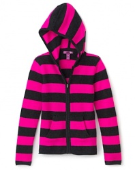 Aqua's striped hoodie is crafted in luxurious cashmere, for a lighter take on the classic hoodie.