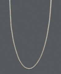 Pair your favorite pendant with this stately chain, or wear it solo for a simple statement. Necklace features a box link chain crafted in 14k white gold. Approximate length: 18 inches.