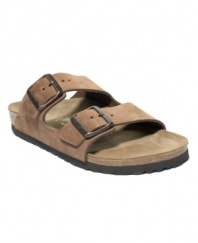 The classic two-strap Birkenstock is your go-to comfort slide.