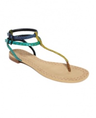 A slip of snake print here, a touch of colorblocking there. The sultry Padina sandals from Rachel Rachel Roy bare plenty of skin, while still making a statement.