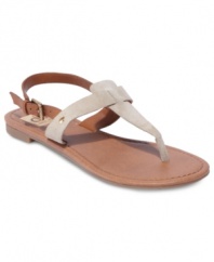 Luxe leathers upgrade the most classic nudes. DV by Dolce Vita's Diamon flat thong sandals are simple, yet sophisticated.