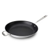 Ideal for foods that need flipping, this superlative nonstick fry pan allows you to deftly scrambling eggs and bacon or prepare a quick chicken sauté. Nonstick fry pans are safe in the oven to 500F degrees but should not be placed under a broiler.