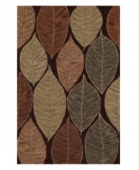 A bold leaf motif rendered in warm, earthy hues steeps your home in richness and character. Rife with lush texture and detail, this luxurious area rug from Dalyn is beautifully hand tufted in polyester and acrylic, ensuring superior color retention and long-lasting wear.