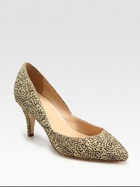 Textured calf hair in an alluring, subtle leopard print, finished with a slight heel and point toe. Self-covered heel, 3 (75mm)Leopard-print calf hair upperLeather lining and solePadded insoleImportedOUR FIT MODEL RECOMMENDS ordering true size. 