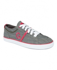 Wearing sneakers doesn't mean you need to sacrifice style for comfort. G by Guess' Oria zipper sneakers have cheeky fuschia details and exposed zippers around the ankle for fun no matter what the day brings.