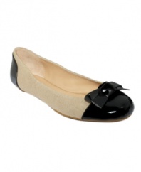 A patent leather toe cap accents this linen shoe nicely. The Gramsby ballet flat by Circa by Joan & Davis finishes any outfit with a classy touch.
