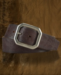 Denim & Supply Ralph Lauren's perfect mix of rugged styling and a classic silhouette make our flora-embossed leather belt a fashionable, understated essential.