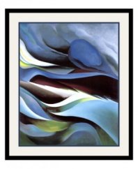 Enchanting waves of blue, yellow and black flow harmoniously in From the Lake No 1., a magnificent art print inspired by Lake George in upstate New York, the site of many famous works by acclaimed American artist Georgia O'Keeffe.