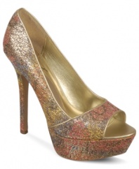 The name says it all. Carlos by Carlos Santana's Sexy platform pumps are made of a unique glitter fabric that's at once neutral...and colorful!