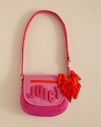 Make her first handbag Juicy--this logo-lettered, neon crossbody will cause squeals of delight from stylish little girls.