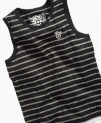 Send him out in stylish stripes with this comfy tank from LRG.