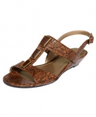 Pretty accents along the vamp of Circa by Joan and David's Quopel demi wedge sandals make these shoes perfect for those times when you need to dressy, yet comfy.