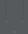 Add sparkle and shine by the inch. Trio by Effy Collection's stunning necklace features seven stations of round cut, bezel-set diamonds (5/8 ct. t.w.) strung from a delicate, 14k white gold chain. Approximate length: 24 inches.