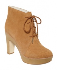 Suede sophistication at towering heights. MICHAEL by Michael Kors' Rosalyn platform booties will be an instant fave.