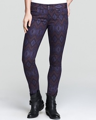 Bring global inspiration to your wardrobe with these Free People skinny jeans, boasting a richly colored ikat print.