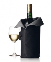 The newest and the coolest way to keep your wine chilled from Menu. The Vignon Cool Coat's removable inner coat, which you keep in the freezer, is filled with a cooling gel, and together with the outer layer, the Cool Coat keeps your wine cold for an hour.