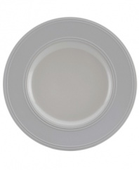 Elegance comes easy with kate spade's Nantucket-inspired Fair Harbor dinner plate. Durable stoneware in an oyster-gray hue is half glazed, half matte and totally timeless.